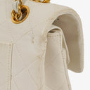 Chanel Small Classic Vintage Double Flap Bag White Quilted Lambskin 24K Gold-Plated Hardware