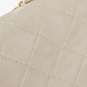 Chanel Small Classic Vintage Double Flap Bag White Quilted Lambskin 24K Gold-Plated Hardware