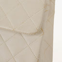 Chanel Small Classic Vintage Double Flap Bag White Quilted Lambskin 24K Gold-Plated Hardware
