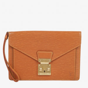 Louis Vuitton Pochette Sellier Dragonne Cognac Epi Clutch