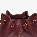 Cartier Must De Cartier Burgundy Leather Small Bucket Bag