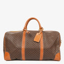 Celine Vintage Macadam Triomphe Brown Travel Bag