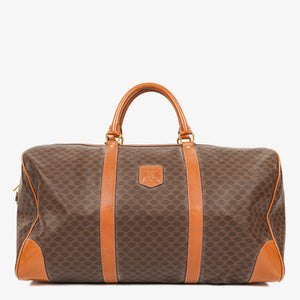 Celine Vintage Macadam Triomphe Brown Travel Bag