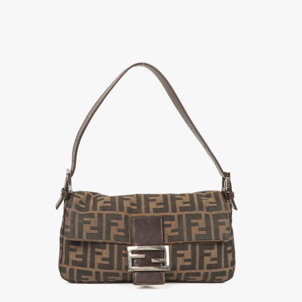 Fendi Zucca Baguette FF Shoulder Bag Brown