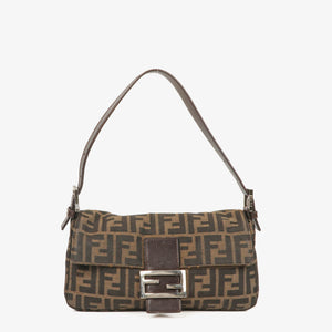 Fendi Zucca Baguette FF Shoulder Bag Brown