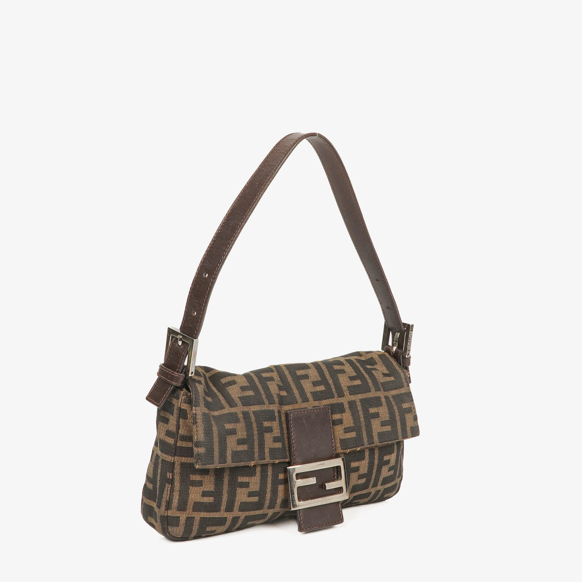 Fendi Zucca Baguette FF Shoulder Bag Brown