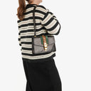 Sac à bandoulière Gucci Web Sylvie en cuir noir