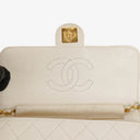 Chanel Classic Single Flap Bag White Quilted Lambskin With 24K Gold-Plated Hardware