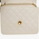 Chanel Classic Single Flap Bag White Quilted Lambskin With 24K Gold-Plated Hardware