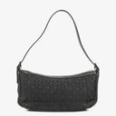 Celine C Macadam Black Satin Shoulder Bag