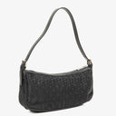 Celine C Macadam Black Satin Shoulder Bag