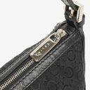 Celine C Macadam Black Satin Shoulder Bag