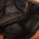 Prada Brown Canvas and Leather Soft Bag