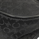 Celine C Macadam Black Satin Shoulder Bag
