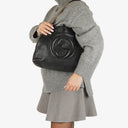 Gucci Black Pebbled Leather Soho Chain Tote Bag