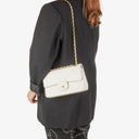 Chanel Small Classic Vintage Double Flap Bag White Quilted Lambskin 24K Gold-Plated Hardware
