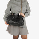 Gucci Black Pebbled Leather Soho Chain Tote Bag
