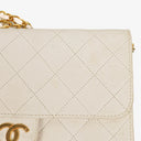 Chanel Classic Single Flap Bag White Quilted Lambskin With 24K Gold-Plated Hardware
