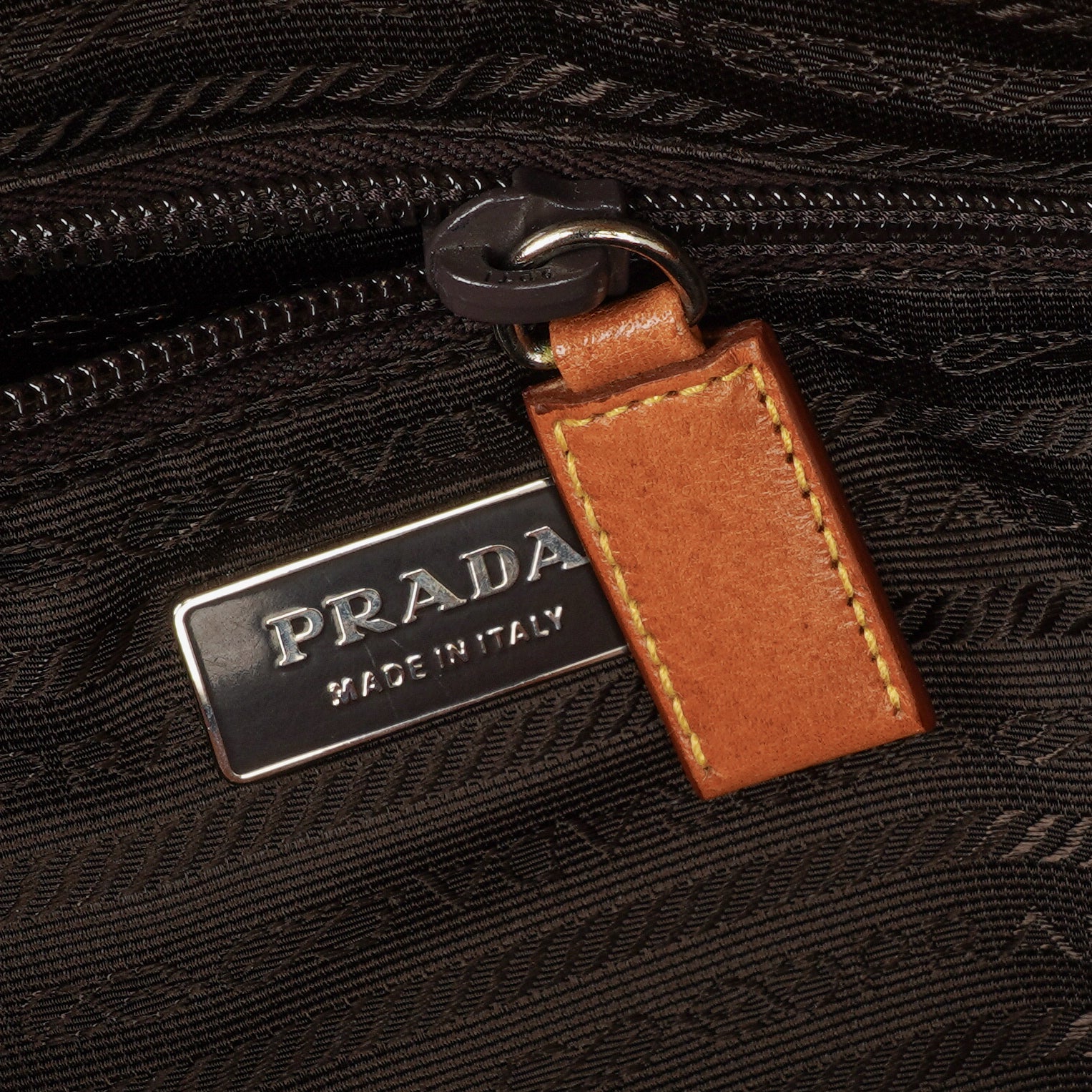 Prada Brown Canvas and Leather Soft Bag