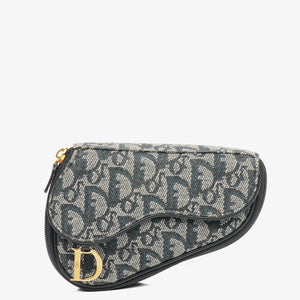 Christian Dior Small Blue Diorissimo Saddle Pouch