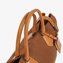 Prada Brown Canvas and Leather Soft Bag