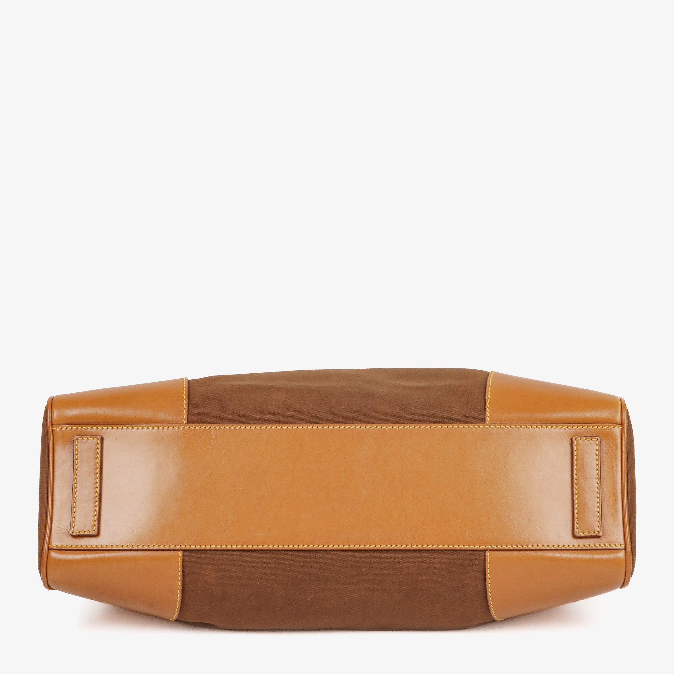Prada Brown Canvas and Leather Soft Bag