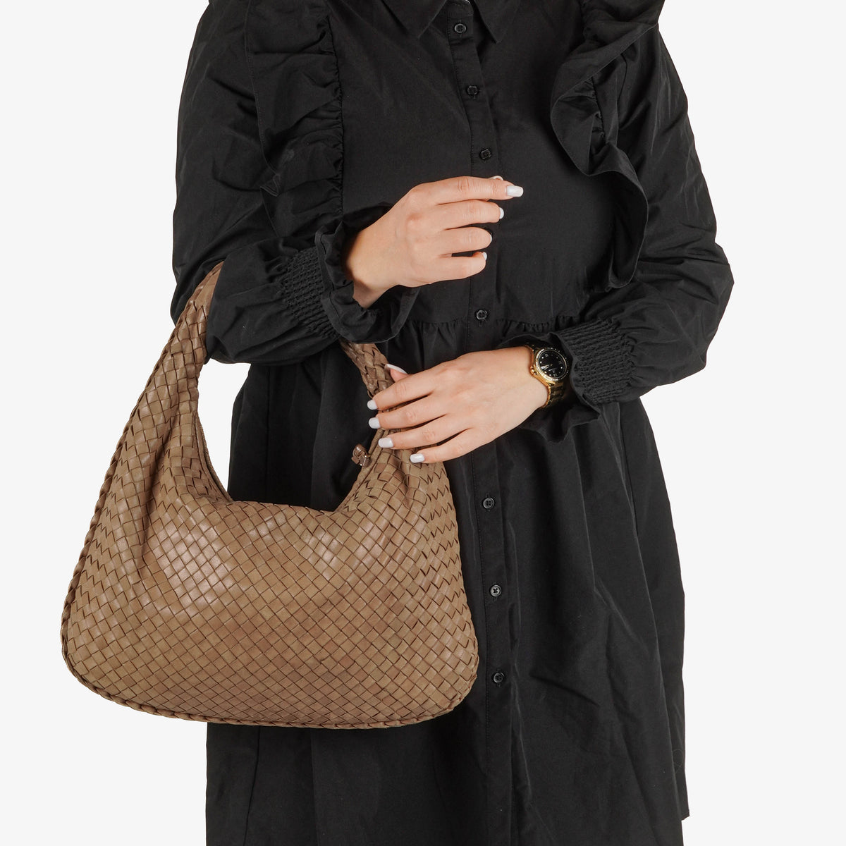 Bottega Veneta Nappa Intrecciato Brown Medium Veneta Hobo Bag