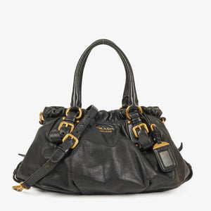 Prada Vitello Black Soft Calfskin Leather Bag