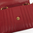 Chanel Red Lambskin Vertical Quilted Jumbo Single Flap