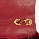 Chanel Red Lambskin Vertical Quilted Jumbo Single Flap