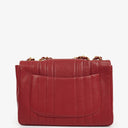 Chanel Red Lambskin Vertical Quilted Jumbo Single Flap