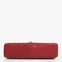 Chanel Red Lambskin Vertical Quilted Jumbo Single Flap