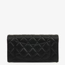 Chanel Lambskin Quilted Large Gusset Flap Wallet Black