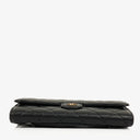 Chanel Lambskin Quilted Large Gusset Flap Wallet Black