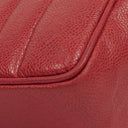 Chanel Red Lambskin Vertical Quilted Jumbo Single Flap