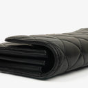 Chanel Lambskin Quilted Large Gusset Flap Wallet Black