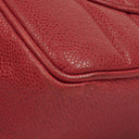 Chanel Red Lambskin Vertical Quilted Jumbo Single Flap