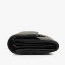 Chanel Lambskin Quilted Large Gusset Flap Wallet Black