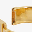Hermes Black Equestrian Enamel and Gold Plated Loquet Bangle Quartz Watch L01.100