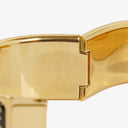 Hermes Black Equestrian Enamel and Gold Plated Loquet Bangle Quartz Watch L01.100