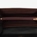 Chanel Lambskin Quilted Large Gusset Flap Wallet Black