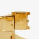 Hermes Black Equestrian Enamel and Gold Plated Loquet Bangle Quartz Watch L01.100