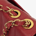 Chanel Red Lambskin Vertical Quilted Jumbo Single Flap