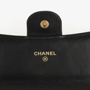 Chanel Lambskin Quilted Large Gusset Flap Wallet Black