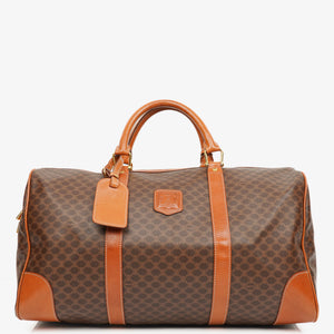 Celine Vintage Macadam Triomphe Brown Travel Bag