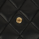 Chanel Lambskin Quilted Large Gusset Flap Wallet Black