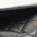 Chanel Lambskin Quilted Large Gusset Flap Wallet Black