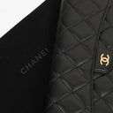 Chanel Lambskin Quilted Large Gusset Flap Wallet Black