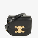 Celine Mini Triomphe Black Shiny Calfskin Shoulder/Crossbody Bag