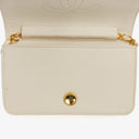 Chanel Classic Full Flap Bag White Quilted Leather 24K Gold-Plated Hardware